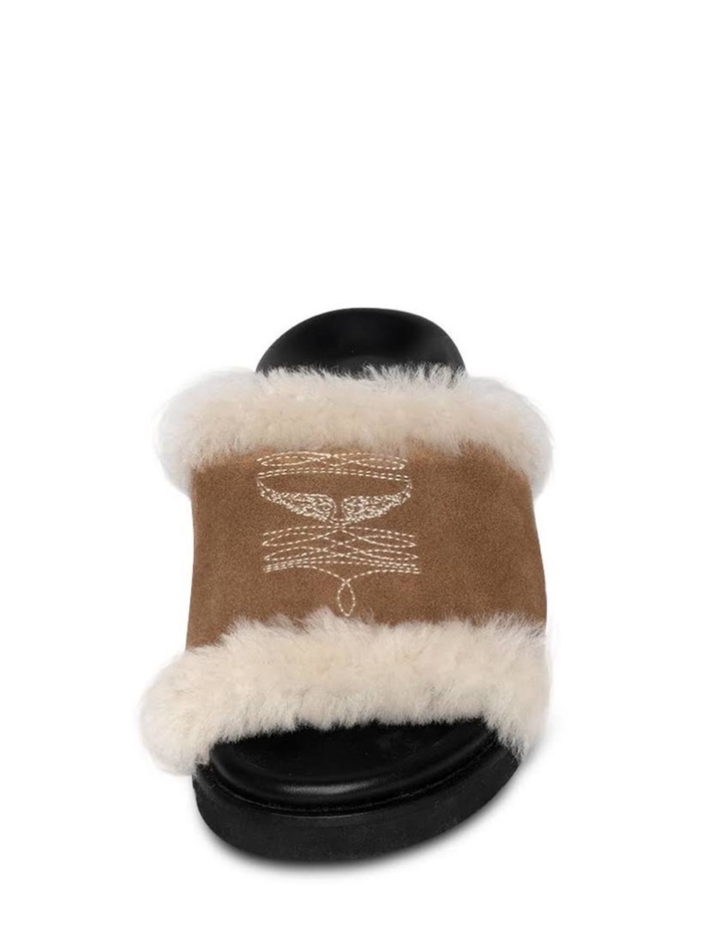 Zadig & Voltaire Teddy Bare Shearling Slides Mules Size 37 New Cozy Luxe - Picture 4 of 6